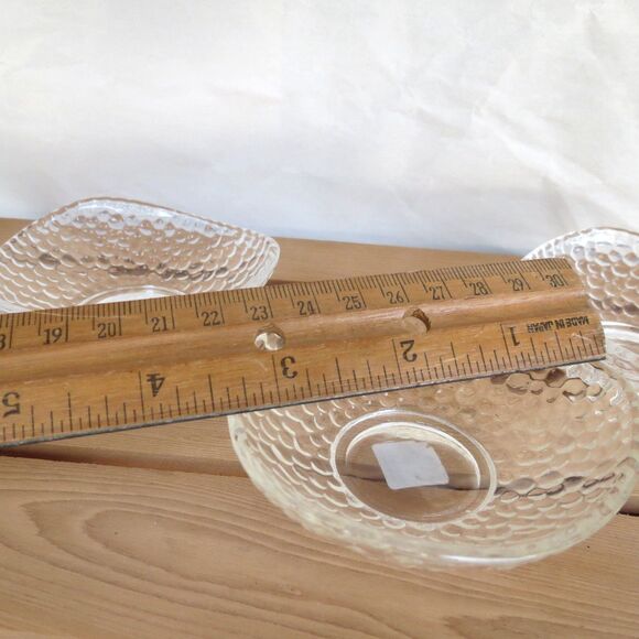 Partylite Clear Votive Holder Set up of 3 Fazzoletto Edge & Textured Glass - Picture 4 of 7
